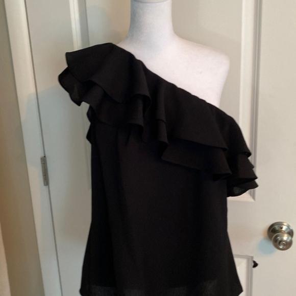 New! APT.9 one shoulder ruffle blouse Sz Xl - Picture 7 of 7